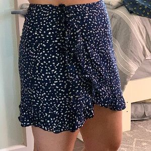 J.crew Navy Blue Faux Wrap Mini Skirt